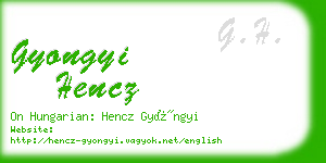 gyongyi hencz business card